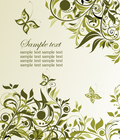 vector background green floral elegant background 