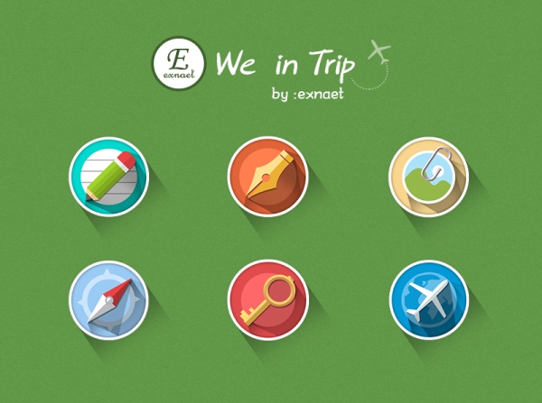 travel styles icons free flat design 