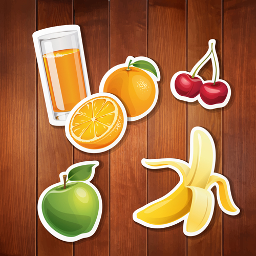 wood stickers food creative background 