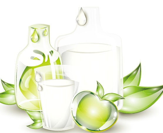 Colored glass fruit vector 02