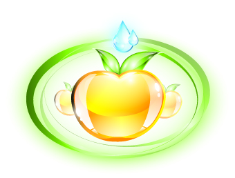 Colored glass fruit vector 04