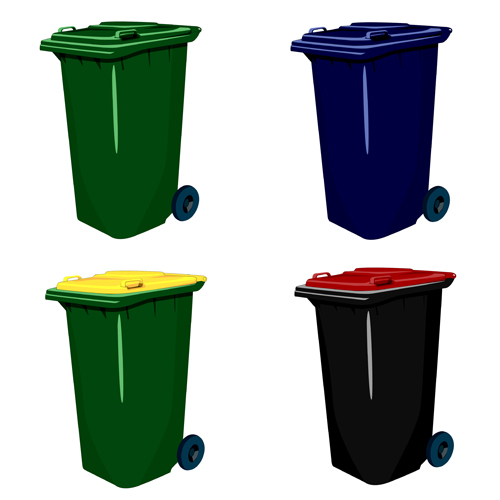 Glossy colored trash vectors 02