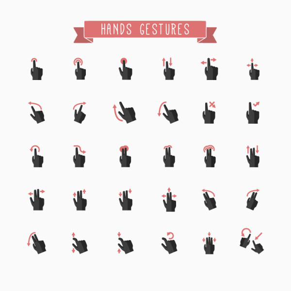 material hands gestures 