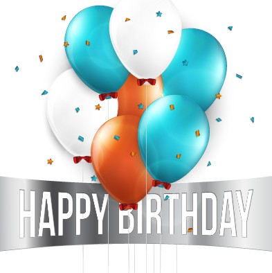 Creative Happy Birthday background with balloon vector 03