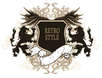 Vintage Heraldry design elements vector set 04