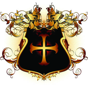 Vintage Heraldry design elements vector set 05