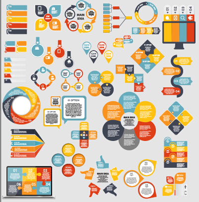 Infographic elements material vector set 01