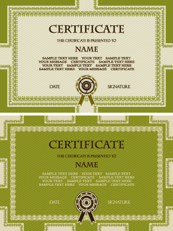 Luxury certificate template card vector 01