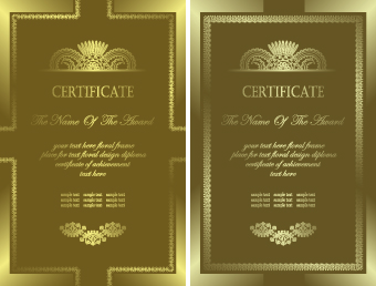 Luxury certificate template card vector 02