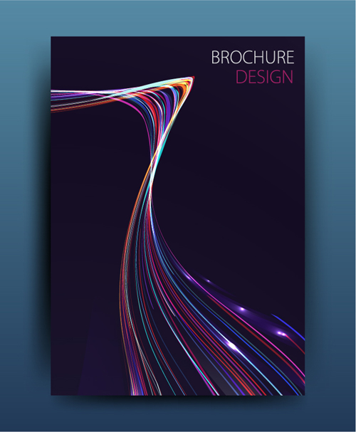 Magazine or brochure colored abstract cover vector 17