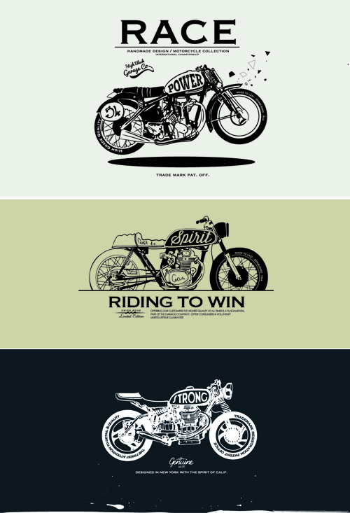 posters creative vector graphics 06 Motorcycle retro posters creative vector graphics 06