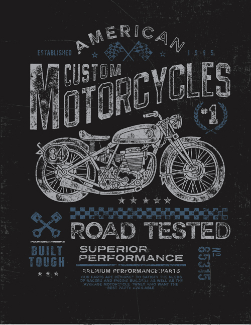 posters creative vector graphics 09 Motorcycle retro posters creative vector graphics 09