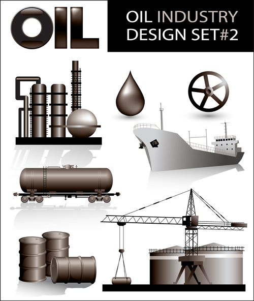 Oil industry design elements vector 01