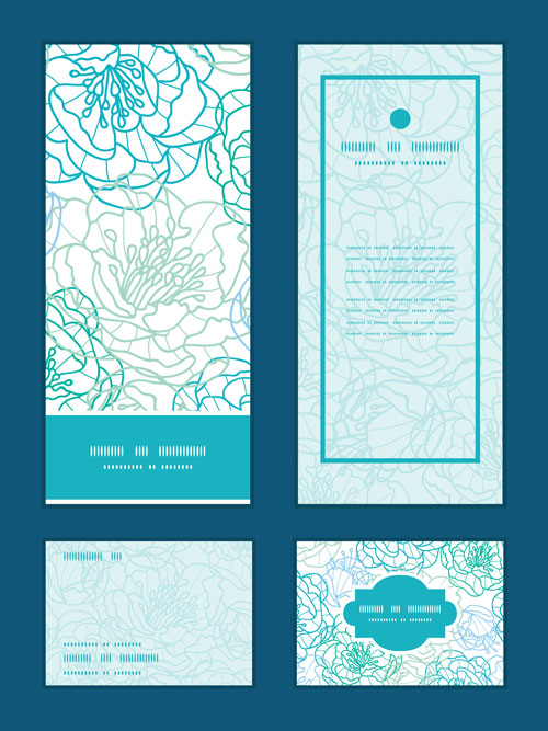 ornate floral cards banners 