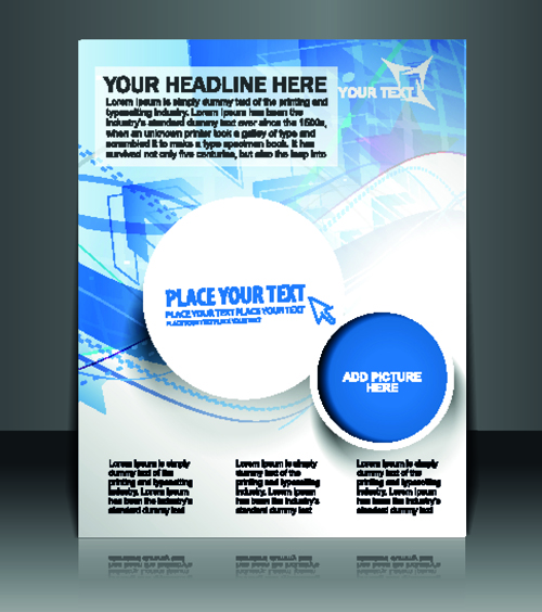 Elements of Poster and magazine cover design vector 01