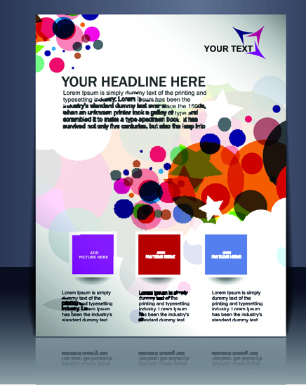 Elements of Poster and magazine cover design vector 03