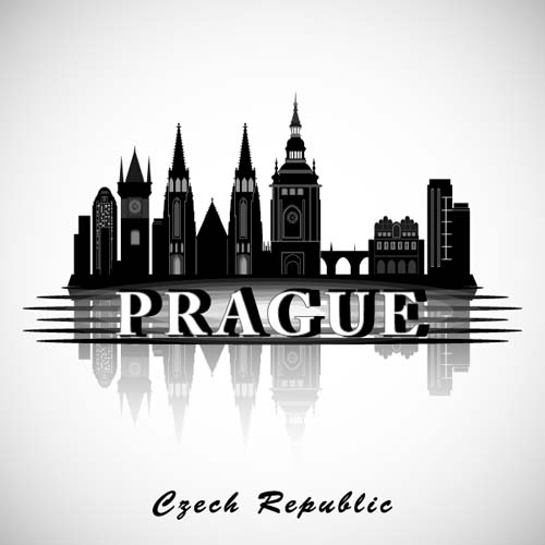 Prague city background vector