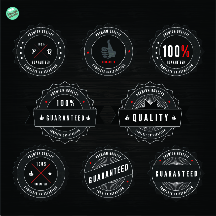 Quality and guaranteed black label design elements 03