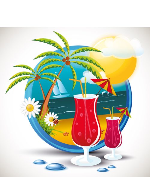 Summer beach Travel emblems 04
