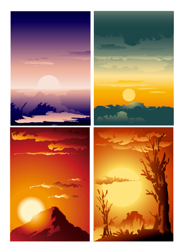 sunset sunrise background vector background 