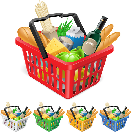 supermarket shopping basket food 