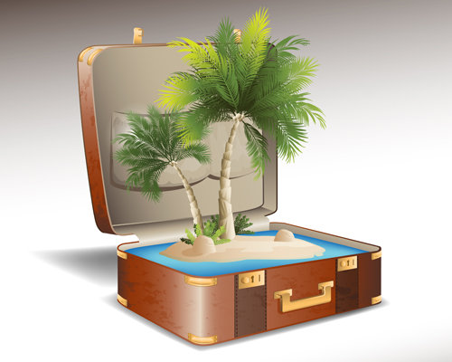 travel suitcase elements element Creative background background 
