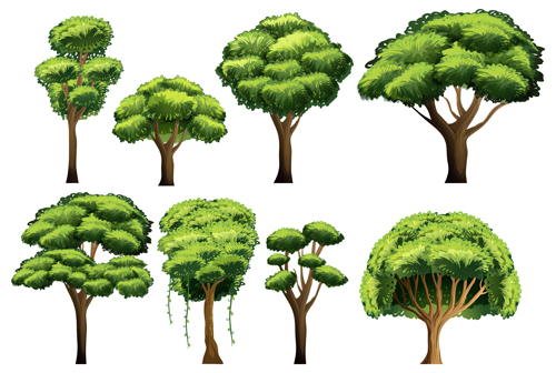 Various tree vectors material set 02