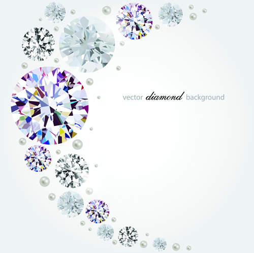 Vector diamonds backgrounds shiny design 01