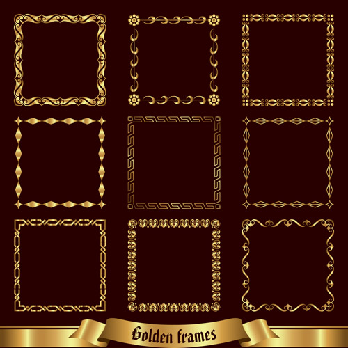 Vector golden frame design material