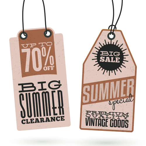 vintage tags summer discount cardboard 