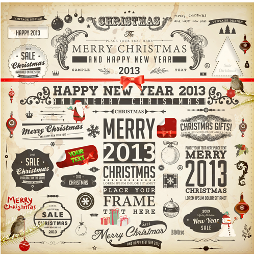 Vintage design elements frames and Ornaments vector 04