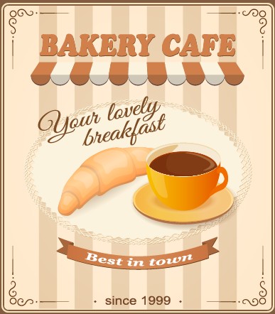 Vintage food advertising poster design vector 03