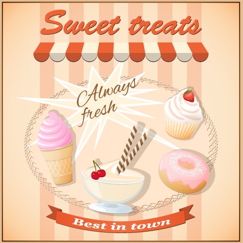 Vintage food advertising poster design vector 04