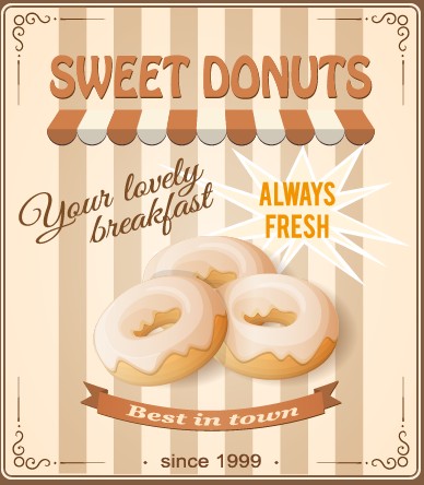 Vintage food advertising poster design vector 05