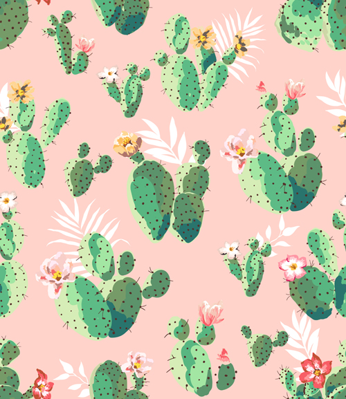 Vintage plant seamless pattern vectors 06