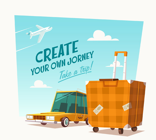 Vintage traveling style background art 02