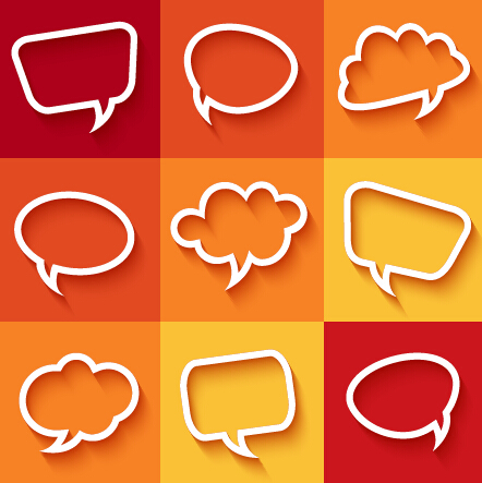 White frame speech bubbles vector