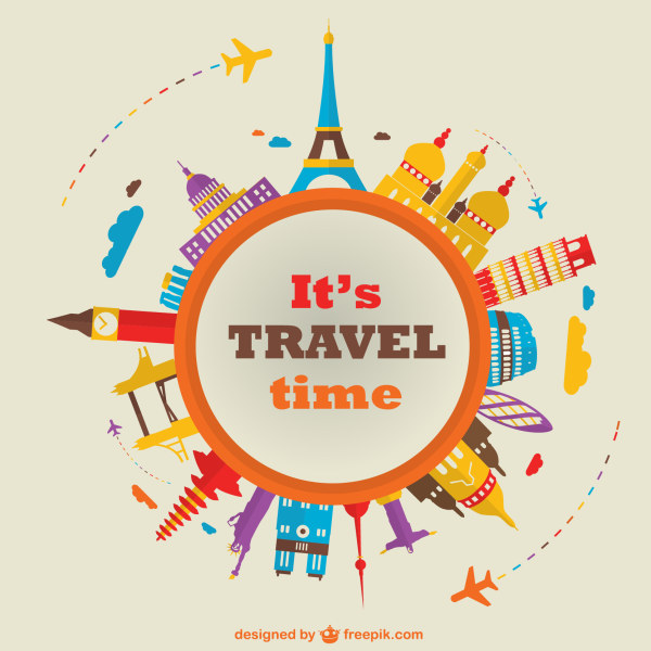world travel time background 