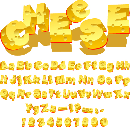 Diverse alphabet elements vector art 01