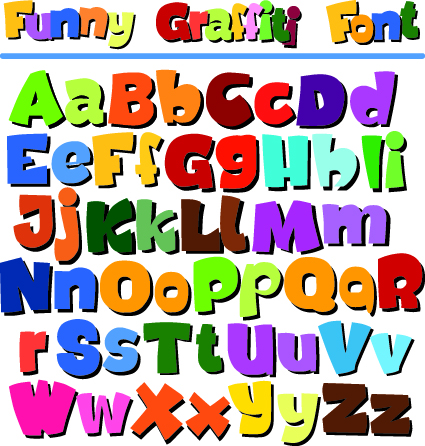 Diverse alphabet elements vector art 02