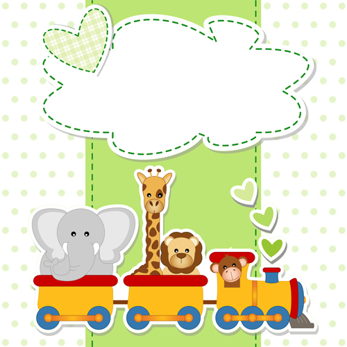 Paper art Baby backgrounds vector 05