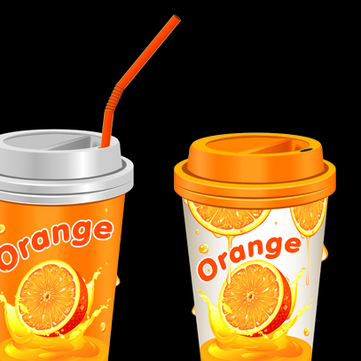 Drinks cups with tubes vector 01