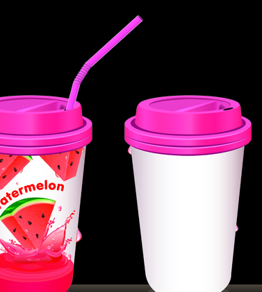 Drinks cups with tubes vector 05