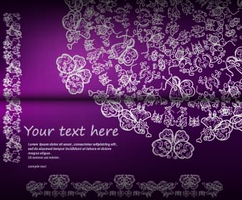 Floral ornate invitation card vector 02