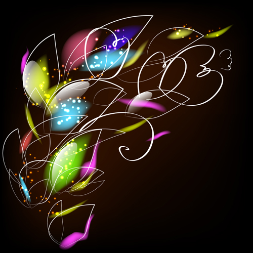 light with Flowers Backgrounds set 04