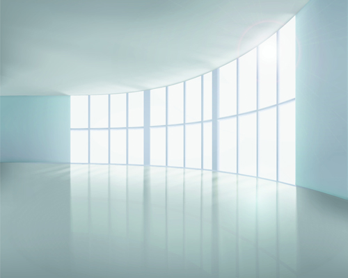 Spacious Empty White Room design vector 04