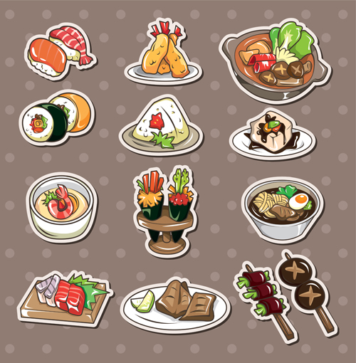Japan Sushi Menu elements vector 01