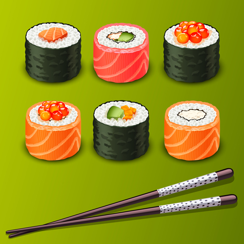 sushi menu japan elements element 
