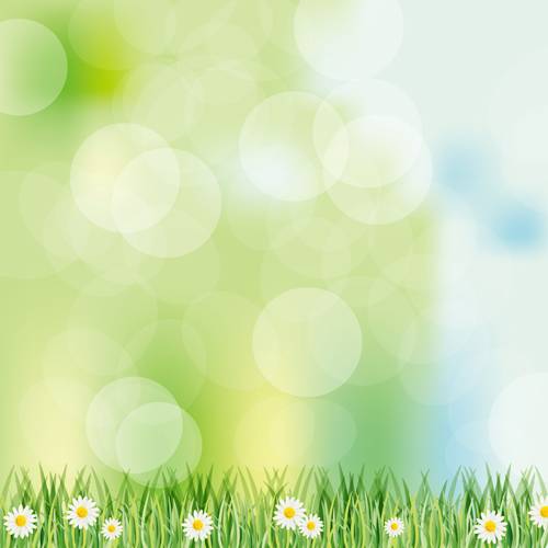 Vivid Spring elements vector background 01