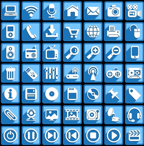 Creative white social Icons vector graphic 01